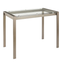 Lumisource CT-FUJI AN+GLS Fuji Contemporary Counter Table in Antique Metal and Clear Glass